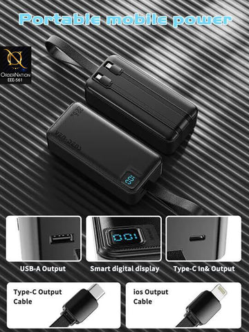 VEN-DENS 50000mAh Power Bank 22.5W Fast Charging Portable Charger VD-PB063