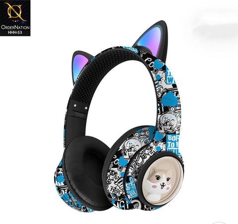 GRAFFITI AKZ37 Wireless Gaming Headset with Bluetooth V5.3, RGB LED Lights & Stereo Sound