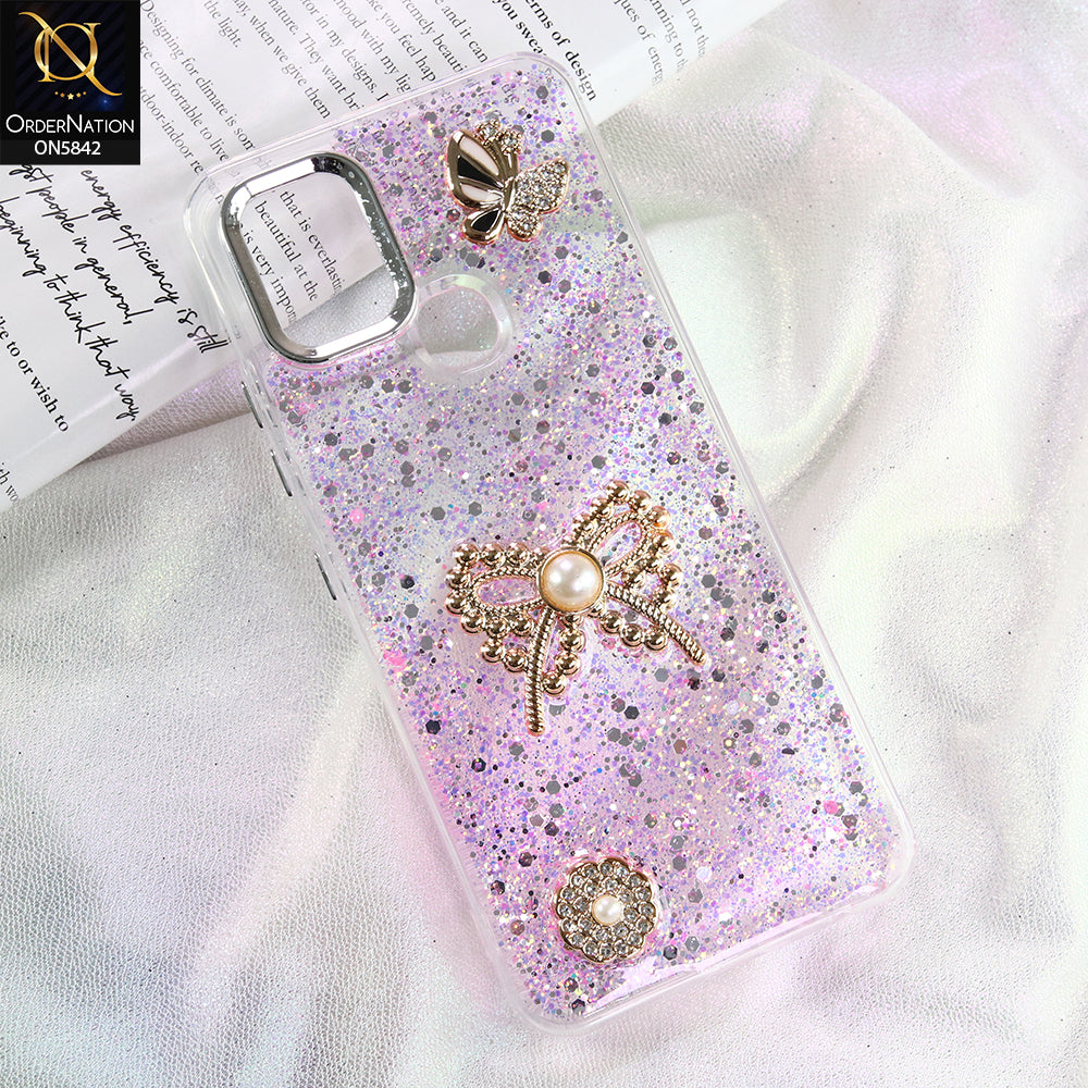 Xiaomi Redmi A1 Plus Cover - Pink - New Beeded Rhinestones Shinny Glitter Case