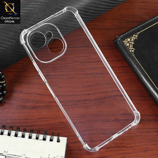 Tecno Spark 40C Cover - Transparent - Soft 4D Design Shockproof Silicone Transparent Clear Camera Protection Case