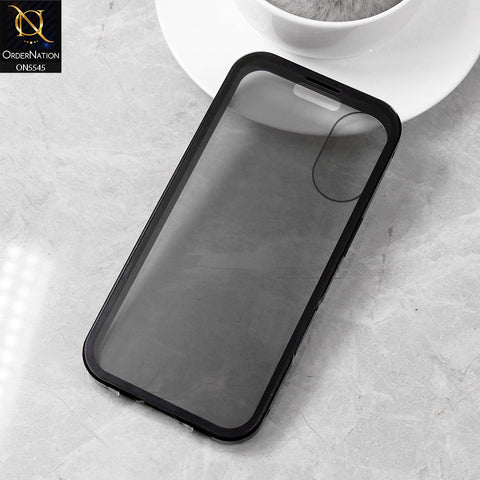 iPhone 17 Cover - Black - Luxury HQ Privacy Magnetic Matel Frame Dual Side Tempered Glass Case