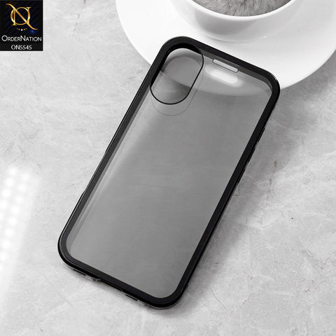 iPhone 17 Cover - Black - Luxury HQ Privacy Magnetic Matel Frame Dual Side Tempered Glass Case