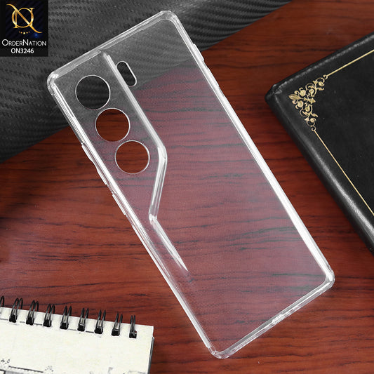 Tecno Camon 40 Pro Cover - Transparent - Soft 4D Design Shockproof Silicone Transparent Clear Camera Protection Case