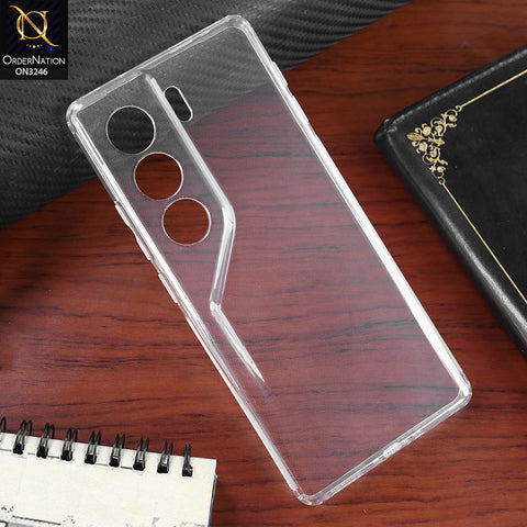 Tecno Camon 40 Pro Cover - Transparent - Soft 4D Design Shockproof Silicone Transparent Clear Camera Protection Case