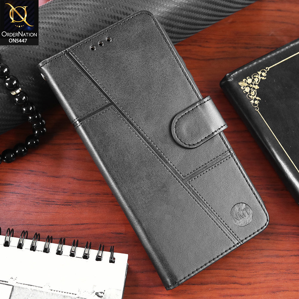 Huawei Nova 6 SE Cover - Black - Premium Leather Megantic Flip Book Covers With Card Holding Option