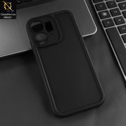 Oppo Reno 14 Cover - Black - Soft Silicone Case With Round Bumper Matte TPU Shockproof Cover
