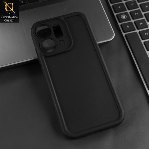Oppo Reno 14 Cover - Black - Soft Silicone Case With Round Bumper Matte TPU Shockproof Cover