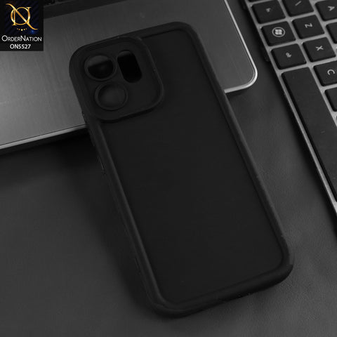 Oppo Reno 14F Cover - Black - Soft Silicone Case With Round Bumper Matte TPU Shockproof Cover