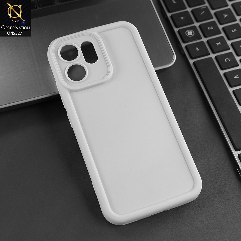 Oppo Reno 14F Cover - Off White - Soft Silicone Case With Round Bumper Matte TPU Shockproof Cover