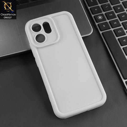 Oppo Reno 14F Cover - Off White - Soft Silicone Case With Round Bumper Matte TPU Shockproof Cover