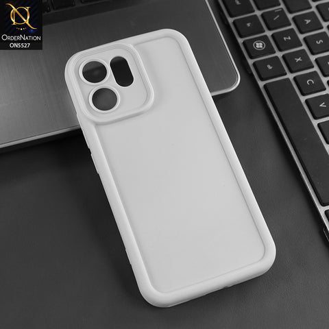 Oppo Reno 14F Cover - Off White - Soft Silicone Case With Round Bumper Matte TPU Shockproof Cover