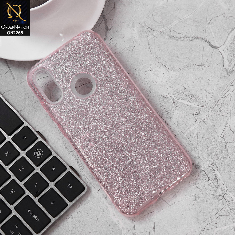 Huawei Y6s 2019 Cover - Pink - Sparkel Glitter Bling Hybrid Soft Protective Case Gillter Does Not Move