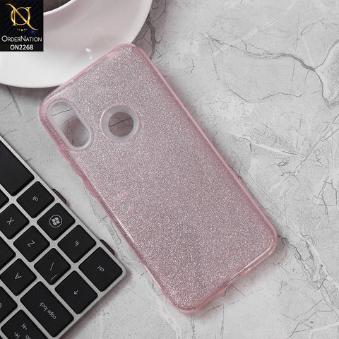 Huawei Y6s 2019 Cover - Pink - Sparkel Glitter Bling Hybrid Soft Protective Case Gillter Does Not Move