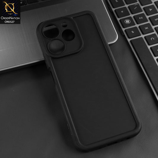 Realme Narzo 80 Lite Cover - Black - Soft Silicone Case With Round Bumper Matte TPU Shockproof Cover