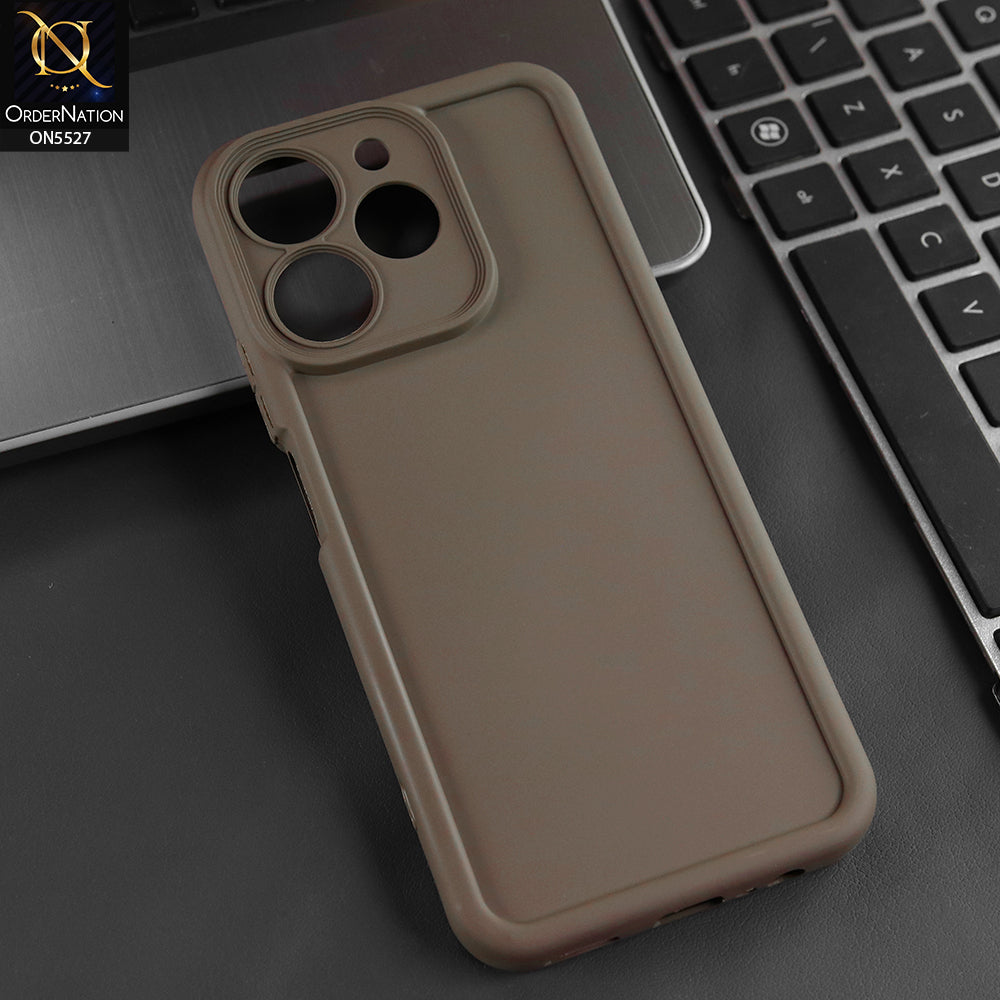 Realme Note 70 Cover - Brown -Soft Silicone Case With Round Bumper Matte TPU Shockproof Cover