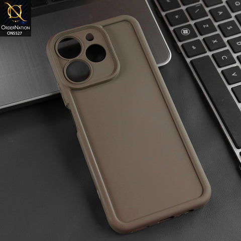 Realme Note 70 Cover - Brown -Soft Silicone Case With Round Bumper Matte TPU Shockproof Cover