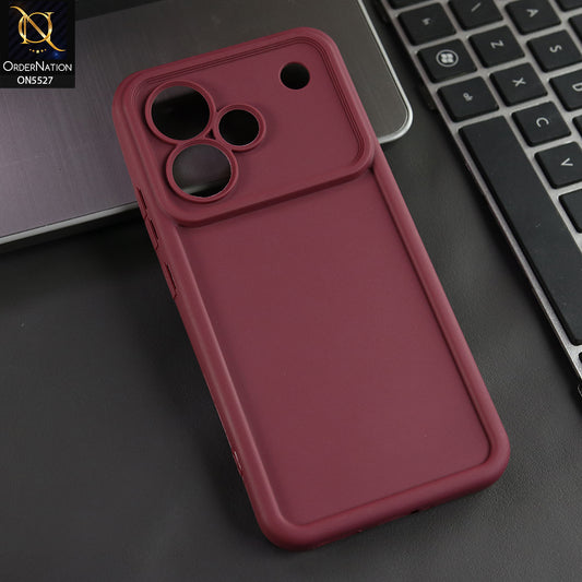 Realme P4 5G Cover - Maroon - Soft Silicone Case With Round Bumper Matte TPU Shockproof Cover
