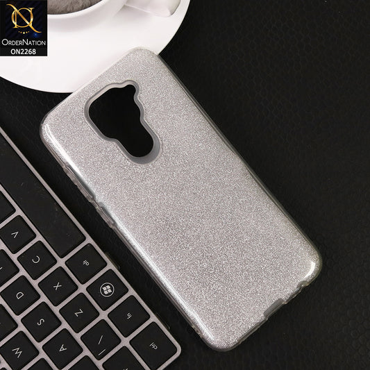 Xiaomi Redmi 10X 4G Cover - Silver - Sparkel Glitter Bling Hybrid Soft Protective Case Gillter Does Not Move