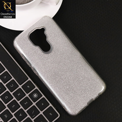 Xiaomi Redmi 10X 4G Cover - Silver - Sparkel Glitter Bling Hybrid Soft Protective Case Gillter Does Not Move