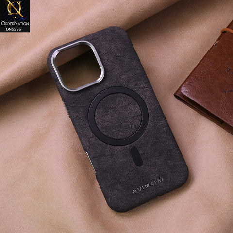 iPhone 16 Pro Max Cover - Black - New Premium Rimbmax Leather Textured Soft Case