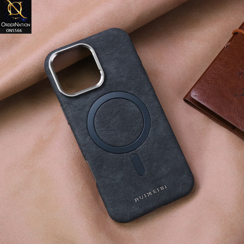 iPhone 16 Pro Max Cover - Blue - New Premium Rimbmax Leather Textured Soft Case