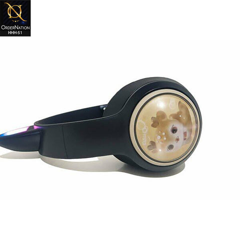 Deer AKZ02A Wireless Stereo Headset with Cat Ear Design, LED Lights & Comfortable Over-Ear Fit