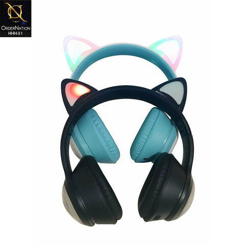 Deer AKZ02A Wireless Stereo Headset with Cat Ear Design, LED Lights & Comfortable Over-Ear Fit
