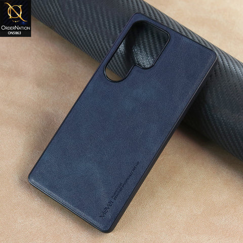 Samsung Galaxy S25 Ultra Cover - Blue - X-LEVEL - Earl III Series - Case Business Plain Leather Anti-drop Non-slip Slim Case