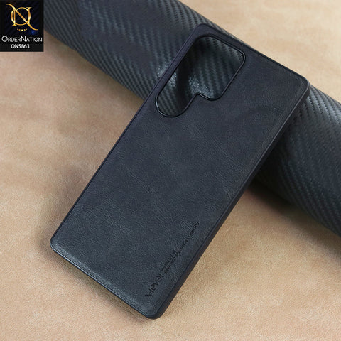 Samsung Galaxy S25 Ultra Cover - Black - New X-LEVEL- Earl III Series - Case Business Plain Leather Anti-drop Non-slip Slim Case