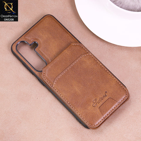 Samsung Galaxy S24 Cover - Brown - Luxuary Leather Case with Magnetic Wallet and Kick Stand Holder