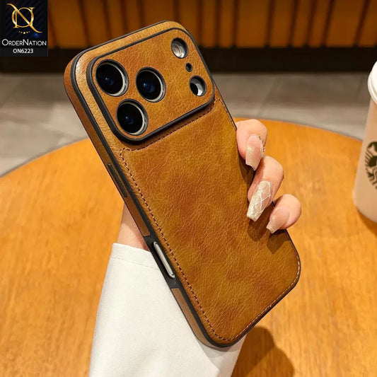 iPhone 18 Pro Max Cover - Brown - New JINDUKA Premium Vintage Leather Case Protective Back Cover