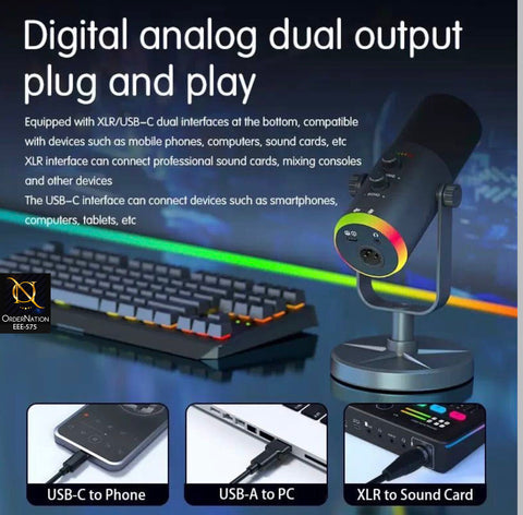 NeePho NP-M03 Microphone Wired Sound Card Recording 2.4G AI Intelligent Mic