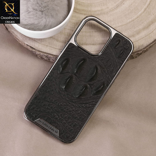 iPhone 16 Pro Max Cover - Black - Rimbmax Skin Series - Premium Texture Leather Skin Protective Case