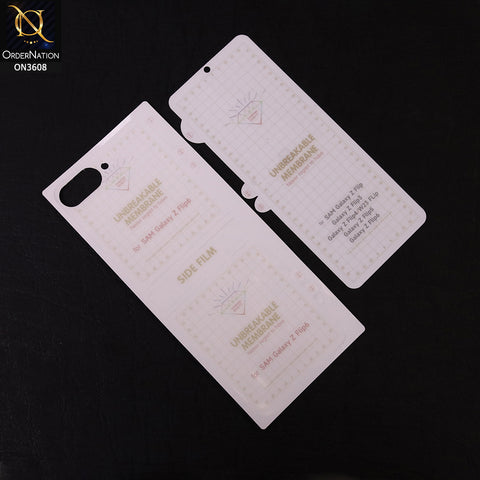 Samsung Galaxy Z Flip 6 Sheet - Transparent  Unbreakable Membrane Shiny Film Back Protector Sheet