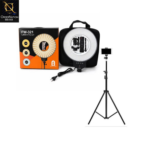 FW-321 LED Soft Ring Light with Remote Control Adjustable 3000K-6500K Professional Lighting Kit (Without tripod)