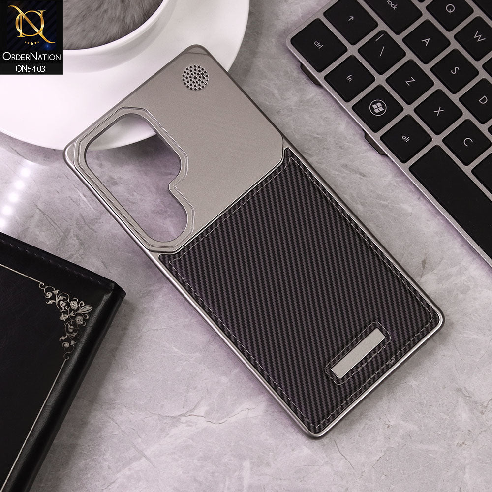 Samsung Galaxy S25 Ultra Cover - Gray - Premium Carbon Fiber Texture Case