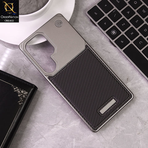 Samsung Galaxy S25 Ultra Cover - Gray - Premium Carbon Fiber Texture Case