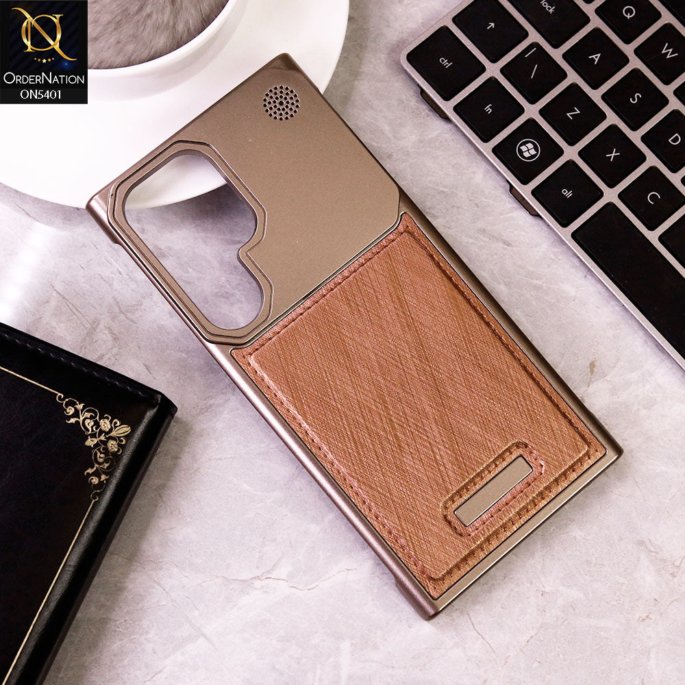 Samsung Galaxy S24 Ultra Cover - Brown - Premium Metallic Aeroflex Aluminium  Case