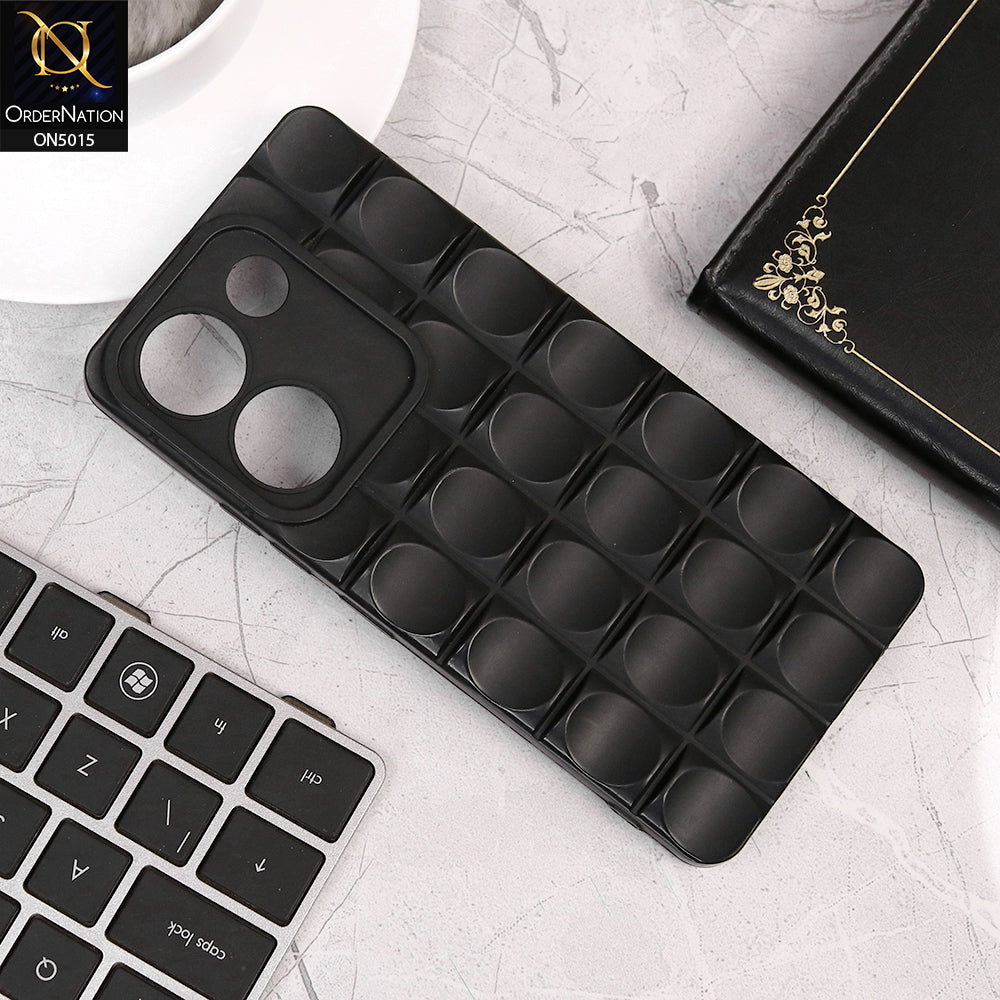 Tecno Camon 20 Cover - Black - Geometric Cermaic Patteren Camera Protection Soft Silicone Case
