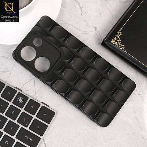 Tecno Camon 20 Cover - Black - Geometric Cermaic Patteren Camera Protection Soft Silicone Case