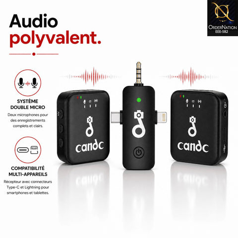 Cando DC-A5 Dual Wireless Microphone 2TX+1RX | Dual Mic Audio System