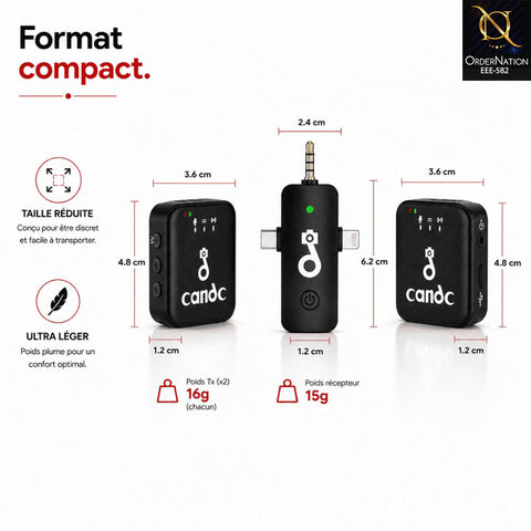 Cando DC-A5 Dual Wireless Microphone 2TX+1RX | Dual Mic Audio System
