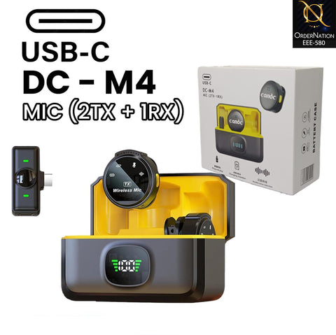 DC-M4 Wireless Microphone 2TX + 1RX USB-C Wireless Mic System