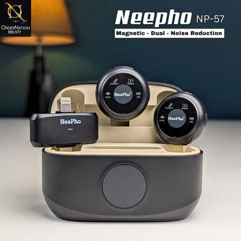 NeePho NP-57 Wireless Collar Clip Microphone – Noise Reduction & 360° Omnidirectional Mic