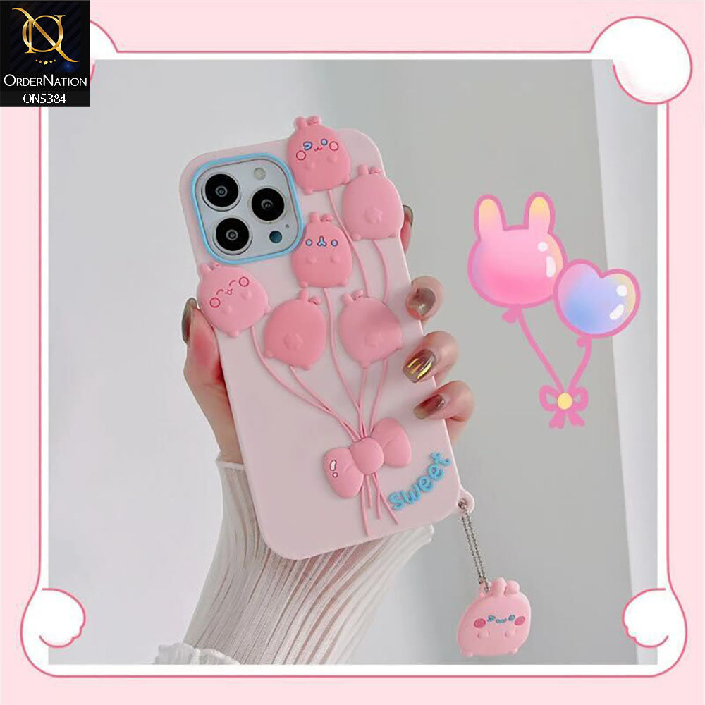 iPhone 12 Pro Max Cover - Pink - 3D Cute Kawaii Sweet Cartoon Soft Case