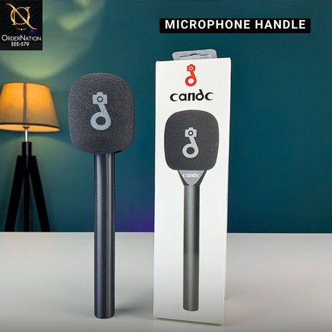 CandC Microphone Handle with Foam Windshield – Professional Mic Handle Grip