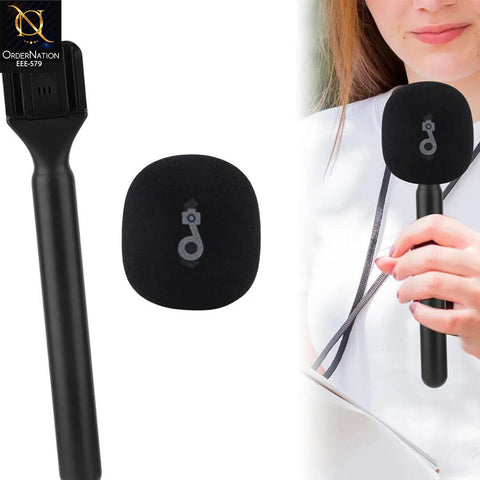CandC Microphone Handle with Foam Windshield – Professional Mic Handle Grip