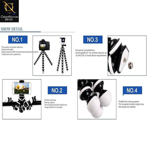 Plokama PK-775 Flexible Tripod with LED Light & Universal Smartphone Holder