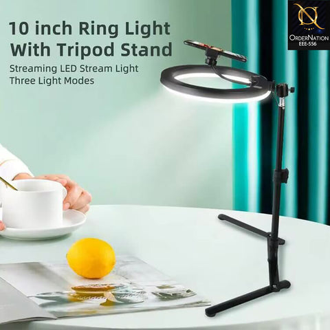 Cell Phone Stand with LED Ring Light – Adjustable Phone Holder & Tripod