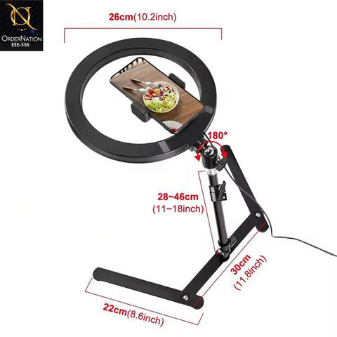 Cell Phone Stand with LED Ring Light – Adjustable Phone Holder & Tripod